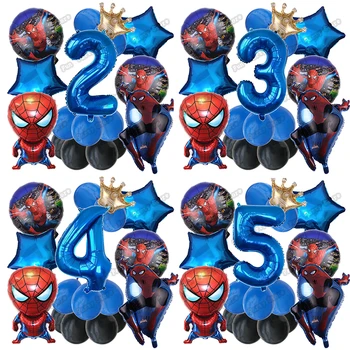1 комплект Воздушных шаров на тему Marvel Spiderman Комплект из фольги Super Hero Globos Украшения для детского Дня Рождения Принадлежности для Душа Воздушный шар
