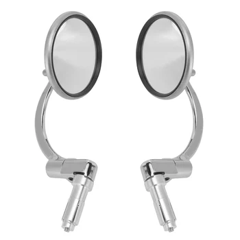 2 шт Универсальных хромированных круглых зеркал заднего вида, Торцевые боковые зеркала для мотоцикла, Чоппера, Скутера, Кафе-рейсера