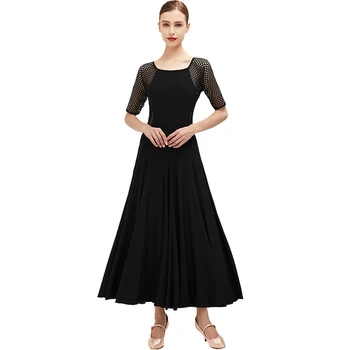 2021 Платье для соревнований по бальным танцам Платья для бального вальса Стандартное танцевальное платье Женское бальное платье Черное