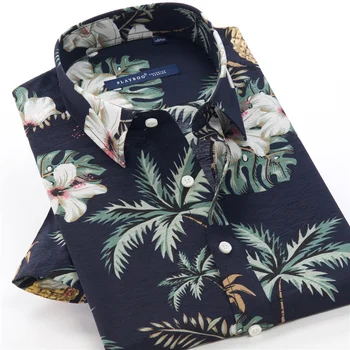 2022 Летняя Новая Мужская Рубашка С Цветочным Рисунком Размера Плюс 6XL 7XL 8XL 10XL, Модная Повседневная Гавайская Рубашка С Коротким Рукавом, Мужская Брендовая Одежда