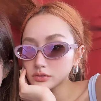 2023 Новые Дизайнерские Солнцезащитные Очки Jennie Style Женские Очки Y2K Зеркальные Розовые Овальные Оттенки Gafas De Sol Lentes De Sol Mujer