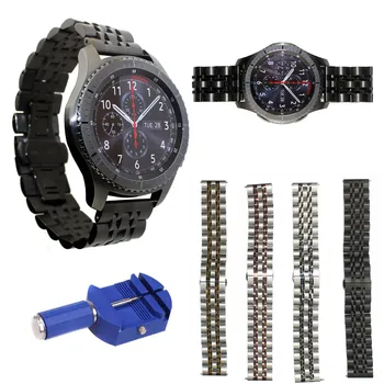 22 мм Ремешок для часов из нержавеющей стали + быстроразъемные штифты для Samsung Gear S3 Frontier Classic Ремешок для часов на запястье Соединительный браслет