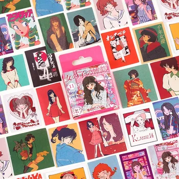 45шт винтажных наклеек для девочек Японские наклейки Kawaii Deco Канцелярские школьные принадлежности Дневник блокнот Альбом DIY Craft