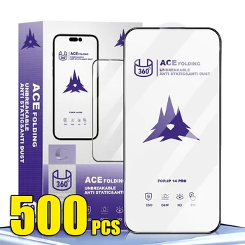 500шт ESD Закаленное Стекло 360 ACE Складная Защитная Пленка Для Экрана Чехол Для iPhone 14 Pro Max 13 Mini 12 11 XS XR X 8 7 6 Plus SE