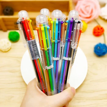 6 цветных канцелярских принадлежностей для шариковой ручки с рисунком из мультфильма
