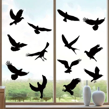 9 шт. Наклейки на окна с птицами, наклейки на окна от ударов, Наклейка на стекло для Окон, Предотвращение столкновений с птицами Дома