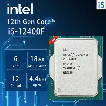 Intel Core i5-12400F i5 12400F 2,5 ГГц 6-ядерный 12-потоковый процессор Процессор 10 Нм L3 = 18 М 65 Вт LGA 1700 Новый, но без кулера