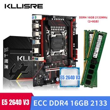 Kllisre kit xeon x99 материнская плата LGA 2011-3 E5 2640 V3 процессор 2шт X 8 ГБ = 16 ГБ 2133 МГц памяти DDR4 ECC