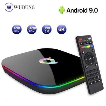 Smart TV Box Q Plus Android 9,0 TV Box 6K Allwinner H6 4 ГБ ОЗУ 32 ГБ/ 64G ПЗУ Четырехъядерная телеприставка VS H96 X96 MAX X96 MINI