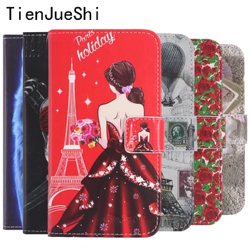 TienJueShi Fashion Откидная подставка для защиты кожаного чехла Кошелек Etui Skin Case для DEXP Ixion ML2 5 дюймов