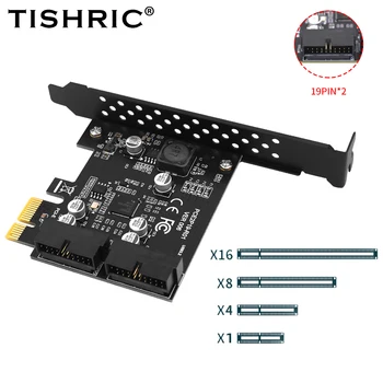 TISHRIC USB3 0 Передняя Карта расширения Gen1 Двухпортовый 19Pin Адаптер PCI-E 1X USB Gen1 19Pin Контроллер M.2 NGFF B-Key Дополнительные карты