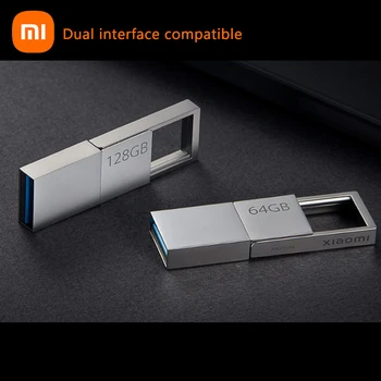 Xiaomi Dual Interface U Disk 64G 128G Портативный USB 3.2 Type-C Интерфейс Мобильного телефона, компьютера, Взаимная передача, Быстрое считывание данных