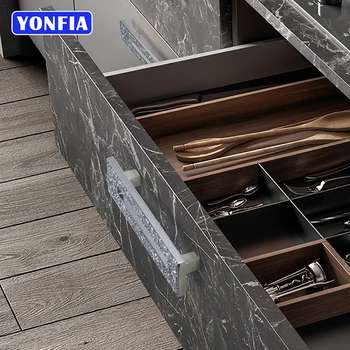 YONFIA 4104 Квадратный Прозрачный хрусталь, ручка для кухонного шкафа, ручка для мебельного ящика, ручка для шкафа, ручка для двери