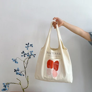 Youda Новая корейская версия, наплечная сумка для рисования на холсте для женщин, простые открытые сумки, большая повседневная сумка для покупок
