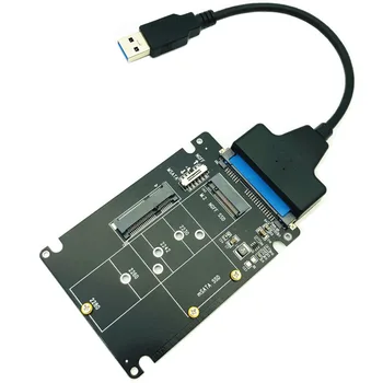 Адаптер mSATA-SATA B Key m.2 SATA SSD-карта адаптера SATA mSATA m.2 NGFF-USB Конвертер для mSATA + M.2 2 в 1 SSD HDD Riser