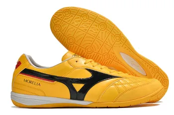 Аутентичная Мужская спортивная обувь Mizuno Creation MORELIA IC M8, Уличные кроссовки Mizuno Желтого / черного / красного цвета, Размер Eur 40-45