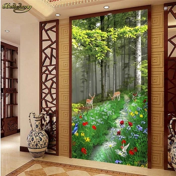 бейбеханг Пользовательские фото 3d обои фрески наклейки красивый лесной пейзаж живопись таинственный фон стены papel de parede
