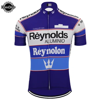Велосипедная майка ropa ciclismo мужская синяя велосипедная одежда с коротким рукавом mtb maillot ретро велосипедная одежда джерси DOWNORUP