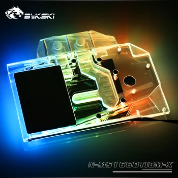 Водяной блок Bykski используется для MSI GeForce GTX 1660 Ti Gaming X 6G / Блок Медного Радиатора с полным покрытием/ 12V RGB Light / 5V A-RGB Light