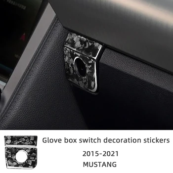 Декоративная крышка переключателя бардачка С матовой текстурой Наклейки из углеродного волокна для автомобиля Ford Mustang 2015-2021 Аксессуары для интерьера