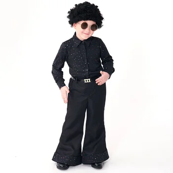 Детский ретро-костюм хиппи 70-80-х годов в стиле диско на Хэллоуин, косплей, танцевальные наряды хиппи, вечерние наряды для мальчика