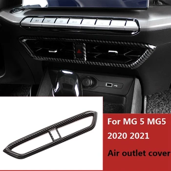 Для MG 5 MG5 2020 2021 Приборная панель центрального управления автомобиля Воздухозаборник Вентиляционная крышка Отделка Декоративная рамка Аксессуары из углеродного АБС-пластика