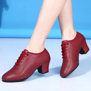 женская обувь для танцев сальса мягкая подошва Танцевальная обувь для женщин Современная обувь обувь на высоком каблуке женская сексуальная обувь Большого размера 34-42