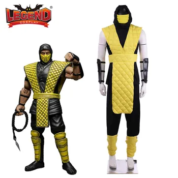 Игра Mortal Kombat X Scorpion Костюм Саб-Зиро Косплей Желтый Боевой Мужской Наряд Взрослый Полный Костюм Хэллоуин Карнавальный Набор