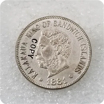 КОПИЯ КОПИЯ монеты с пятицентовым рисунком 1881 5C Hawaii 