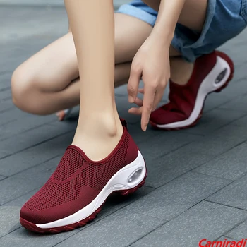 Летняя повседневная обувь из летящей ткани с вырезами, женские дышащие амортизирующие корзины, кроссовки для фитнеса, женская нескользящая обувь для ходьбы
