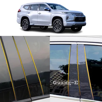 Материал для автомобильного ПК, крышка стойки, отделка двери, Молдинг на окно, наклейки, аксессуары для Mitsubishi Pajero Sport 2016 2017 2018-2023