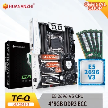Материнская плата HUANANZHI X99 TF Q LGA 2011-3 XEON X99 с процессором Intel XEON E5 2696 v3 и комбинированным комплектом памяти 4 *8G DDR3 RECC