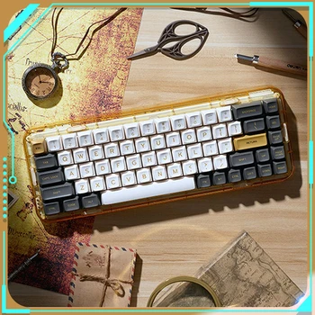 Механическая клавиатура Melgeek Mojo68 с возможностью горячей замены, беспроводной Bluetooth, Трехрежимный Прозрачный корпус с Rgb-подсветкой, настраиваемая клавиатура для ПК
