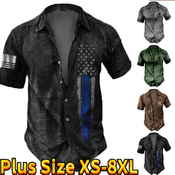 Мужская рубашка, Новейшая Популярная Деловая Повседневная рубашка для пригородных поездок, Удобная Весенне-Осенняя Тонкая Модная мужская рубашка с принтом XS-8XL