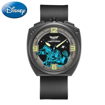 Мужские подарочные часы Disney Boy Buzz Световой год Мультфильм Светящиеся водонепроницаемые детские спортивные кварцевые часы Relogio Masculino