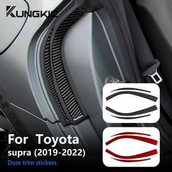 Наклейка Для Toyota Supra GR A90 A91 MK5 2019 2020 2021 2022 Автомобильная Дверь Из Настоящего Углеродного Волокна, Декоративные Аксессуары Для Внутренней Отделки Авто
