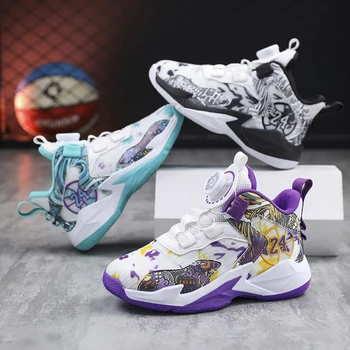 Новейшие кроссовки для мальчиков, детская баскетбольная обувь 3 цветов, спортивная платформа для бега, Носимые теннисные туфли, Размер 31-40