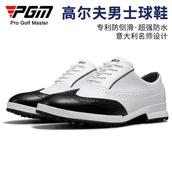 Новые туфли для гольфа PGM, мужские нескользящие шипы, водонепроницаемая спортивная обувь