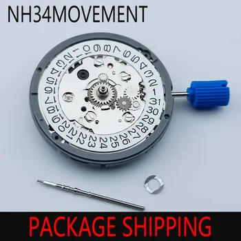 Новый оригинальный механизм NH34A/NH34; 4-контактный многофункциональный механизм с автоматической датой; механический механизм с высокой точностью поворота