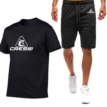 Подводное плавание Cressi 2023, Летний стиль, мужская футболка с короткими рукавами, высококачественная простая повседневная модная одежда