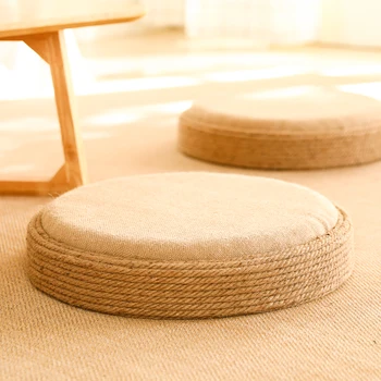 Подушка-футон из пеньковой веревки в японском стиле, сиденье-коврик татами, ленивый коврик для пола, домашняя напольная медитация, медитация на полу, Будда