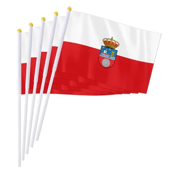 ПТЕРОЗАВР 14x21 см Испания Ручной Флаг Испанской Кантабрии, ОСОБЕННО Автономный Регион Испании Кантабрия Ручной Декор В Виде Небольшого Развевающегося Флага