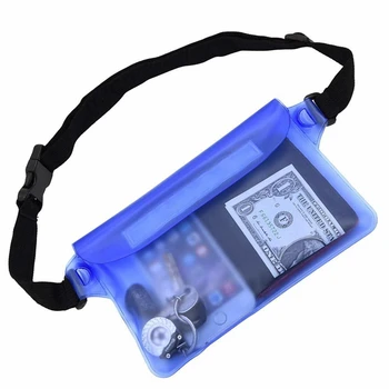 Регулируемая водонепроницаемая сумка из ПВХ с поясным ремнем, снаряжение для водных видов спорта на открытом воздухе, пескостойкий пылезащитный IPX8, аксессуары для мобильных телефонов