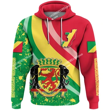 Республика Конго, пуловер, толстовка, пятиугольный стиль, Африканский регион, свитер, толстовка с принтом, уличный мужской свитер, толстовка