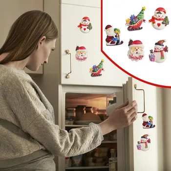 Рождественский магнит на холодильник, Рождественское украшение, Магнитный мультфильм, Милый Креативный подарок, Магнитный магнит, Магнетизм холодильника #50 г