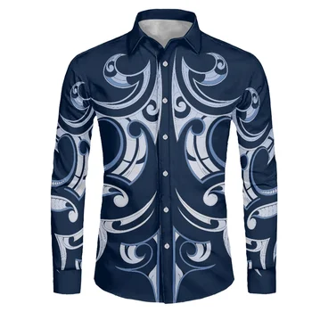 Рубашка с длинным рукавом, Мужская рубашка Samoa Pleta West Polynesia, рубашка Samoa, мужская футболка Tribe, мужская модная рубашка, Весенний популярный Новый стиль