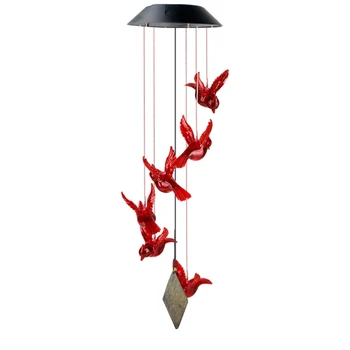 Светодиодная лампа на солнечной энергии с перезвоном ветра, Подвесные светильники Hummingbirds/Butterfly Wind Chime Lamp