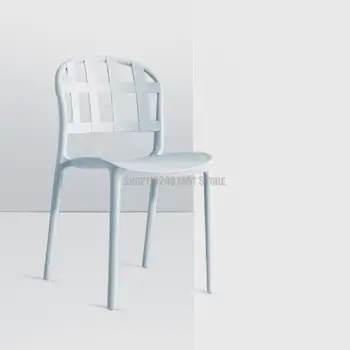 Скандинавский простой магазин чая с молоком, уличный стул для отдыха, бытовой обеденный стул с плетеной спинкой, пластиковый стул, студенческий стул, оригинальный