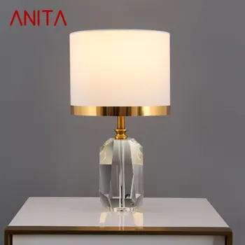 Современная хрустальная настольная лампа ANITA с креативным затемнением, Роскошный настольный светильник для дома, гостиной, спальни, Прикроватной тумбочки.