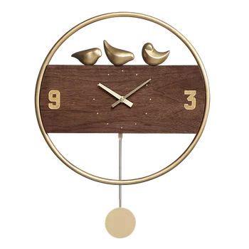 Современные Роскошные Настенные Часы Деревянные Бесшумные Металлические Креативные Часы Настенные Часы Для Домашнего Декора Гостиной Спальни Montre Murale Подарок FZ083